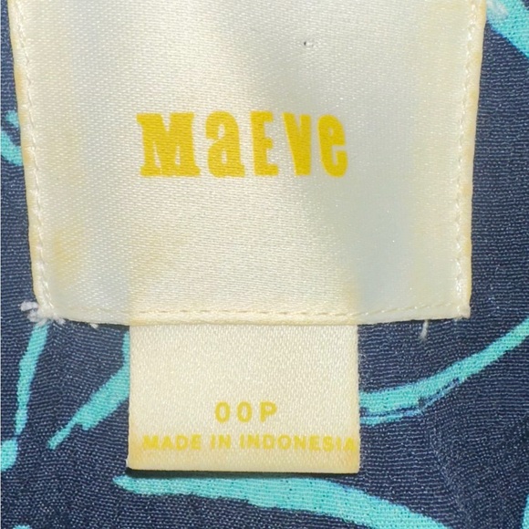 Anthropologie Maeve‎ Rabbit Prink Blue/Teal Shirt Dress, Size 00P (#88) - Picture 9 of 10